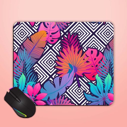 Exotic Leaves Flowers Mouse Pad Zapvi