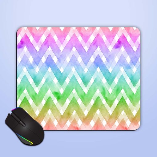 Chevrons Rainbow Colors Mouse Pad Zapvi