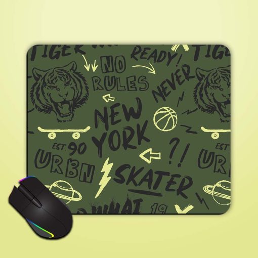 Tiger Skate Pattern Mouse Pad Zapvi