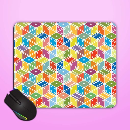 Vector Multicolored Dice Mouse Pad Zapvi