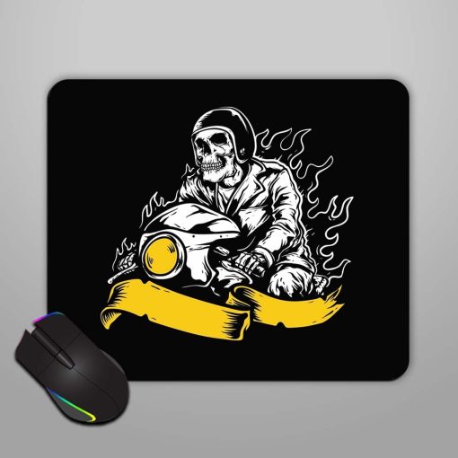 Vintage Skeleton Biker Mouse Pad Zapvi