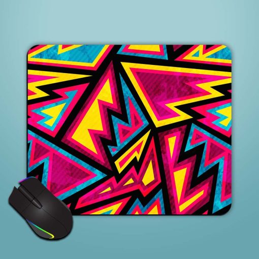 Psychedelic Colored Geometric Mouse Pad Zapvi