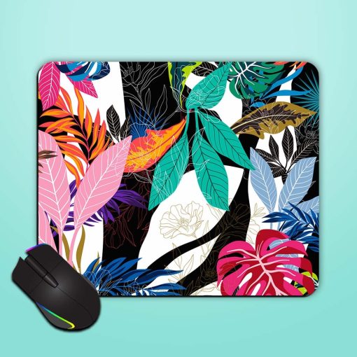 Floral Pattern Bright Mouse Pad Zapvi