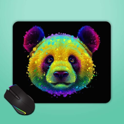 Panda Abstract Neon Mouse Pad Zapvi