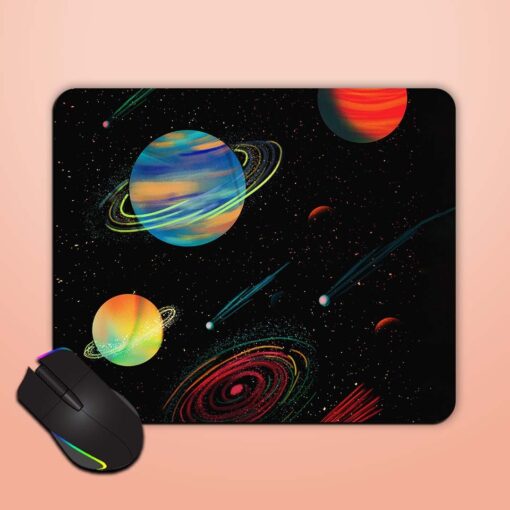 Galaxy And Planets Mouse Pad Zapvi