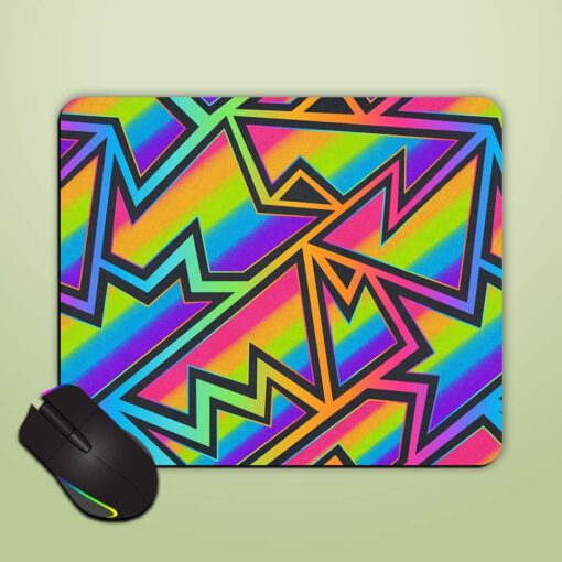 Abstract Rainbow Geometric Mouse Pad Zapvi