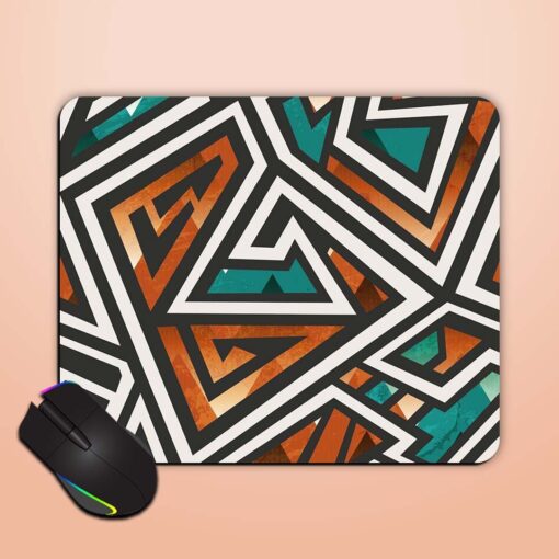 African Geometric Seamless Mouse Pad