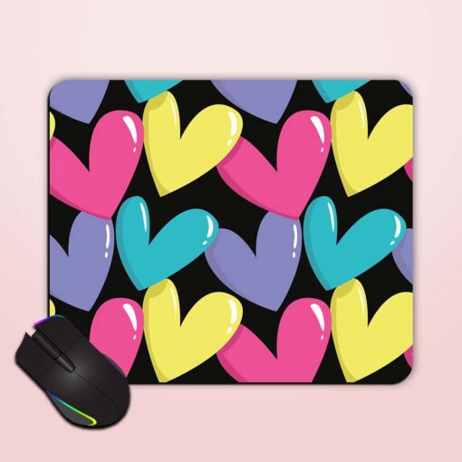 Colorful Hearts Seamless Mouse Pad Zapvi