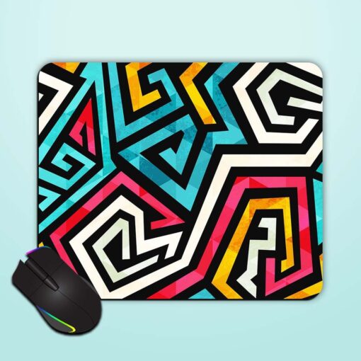 Graffiti Geometric Pattern Mouse Pad Zapvi