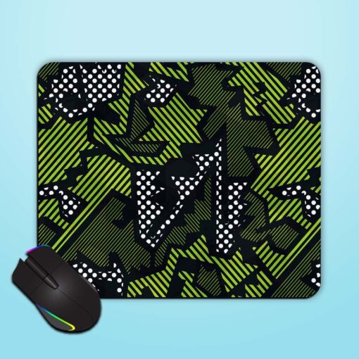 Green Color Geometric Mouse Pad Zapvi