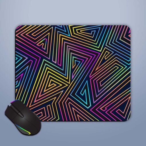 Neon Lines Geometric Mouse Pad Zapvi