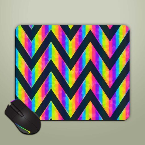 Rainbow Zigzag Vector Mouse Pad Zapvi