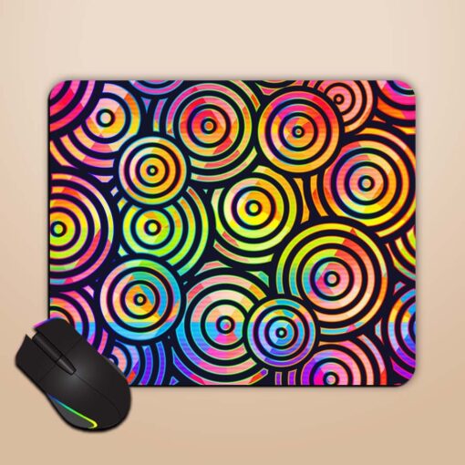 Vibrant Circle Geometric Mouse Pad Zapvi