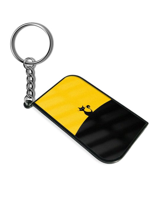 Black Yellow Cat Cartoon Keychain Zapvi