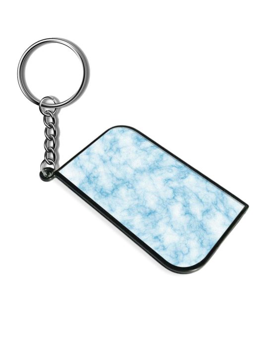 Blue White Natural Marble Keychain Zapvi