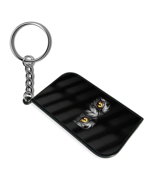 Dark Cat Eyes Design Keychain Zapvi