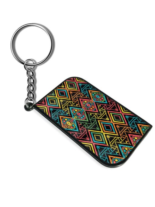 Abstract Zigzag Pattern Keychain Zapvi