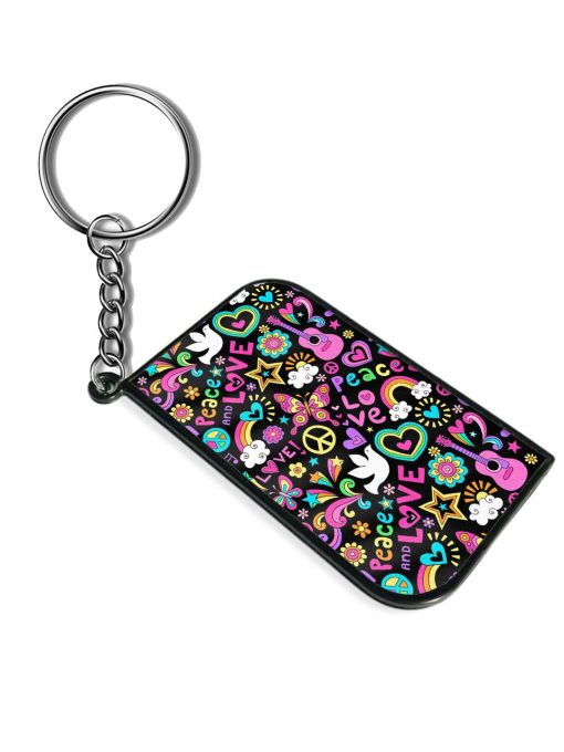 Peace Love Music Keychain