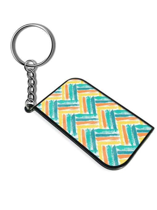 Painted Chevron Pattern Keychain Zapvi