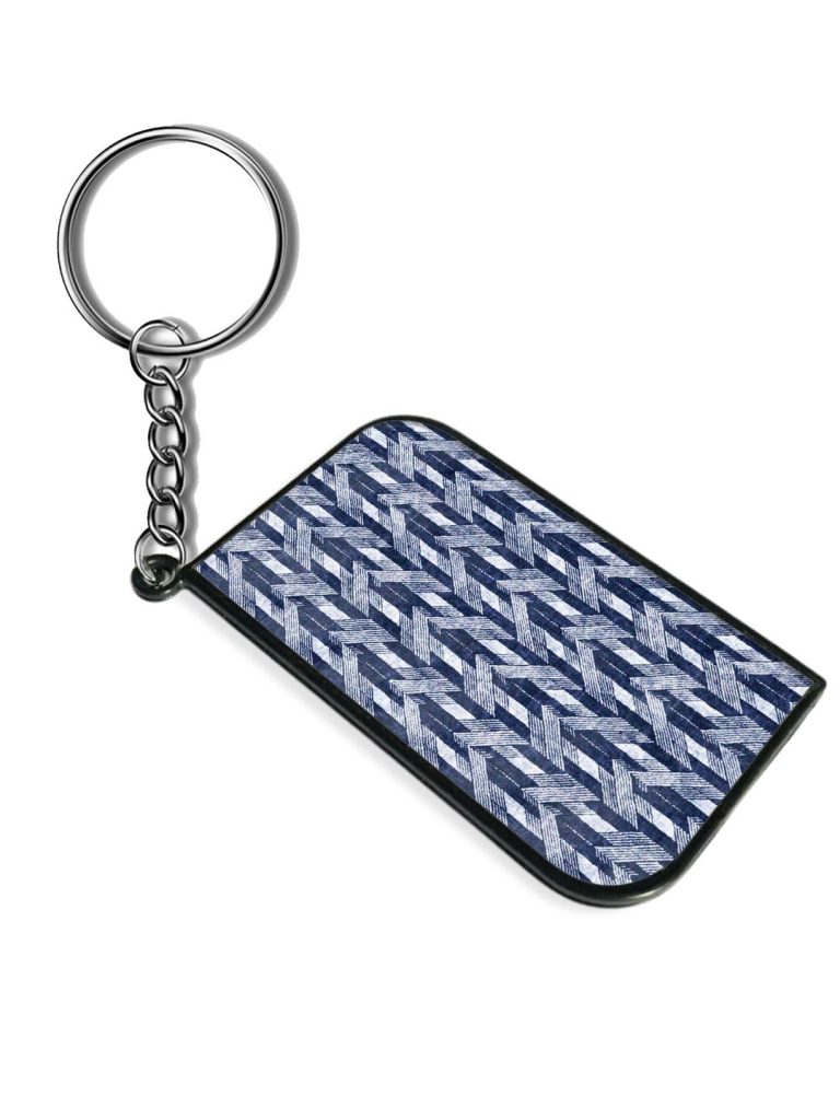 Buy Abstract Herringbone Motif Printed Curverectangle Keychain at ₹ 29 Only