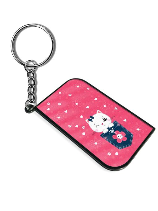 Cute White Cat Keychain Zapvi