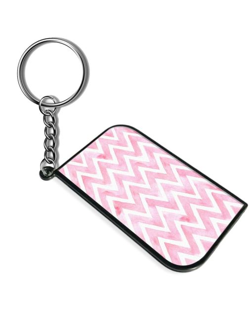 Chevron Pink Color Keychain Zapvi