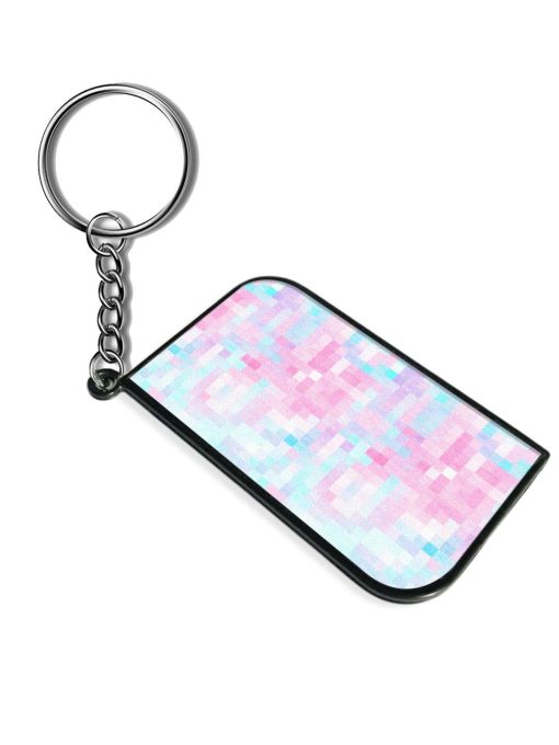 Abstract Pastel Mosaic Keychain Zapvi