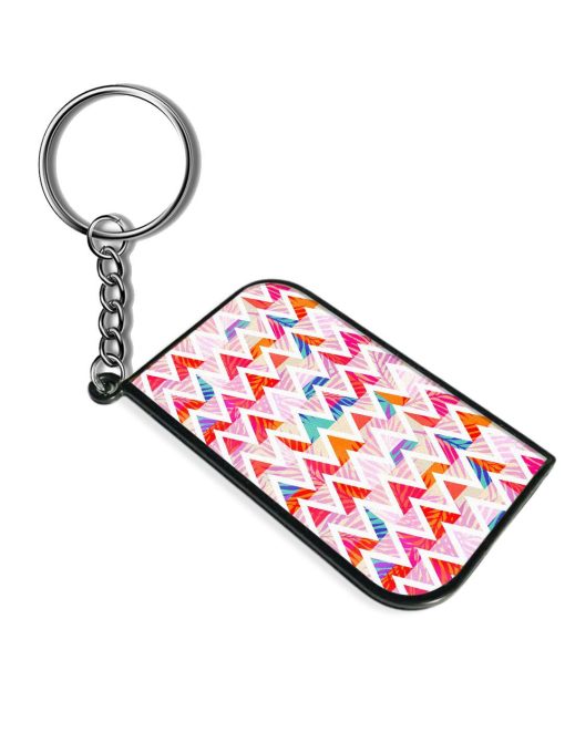 Abstract Triangle Background Keychain Zapvi