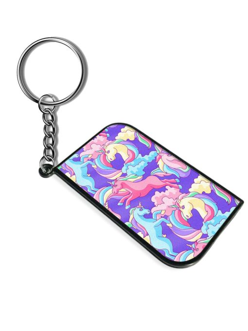 Seamless Pattern Unicorns Keychain Zapvi