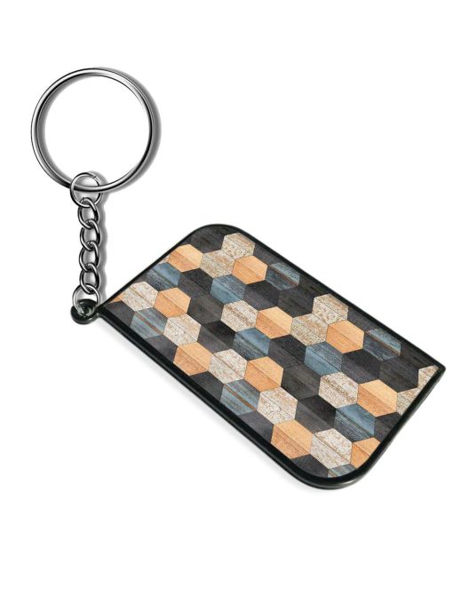 Weathered Wood Texture Keychain Zapvi