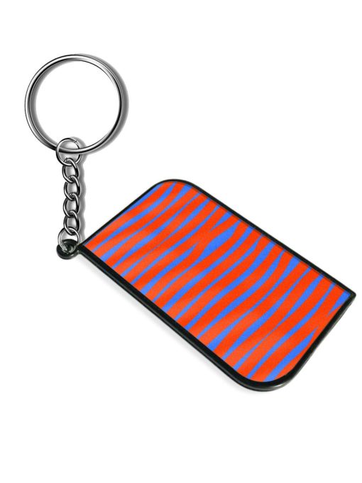 Stripes Pattern Orange Keychain Zapvi