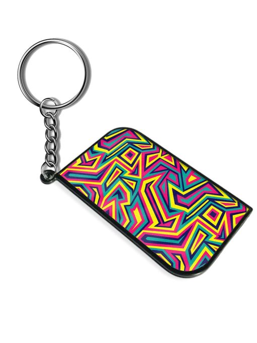 Colorful Abstract Geometric Keychain Zapvi