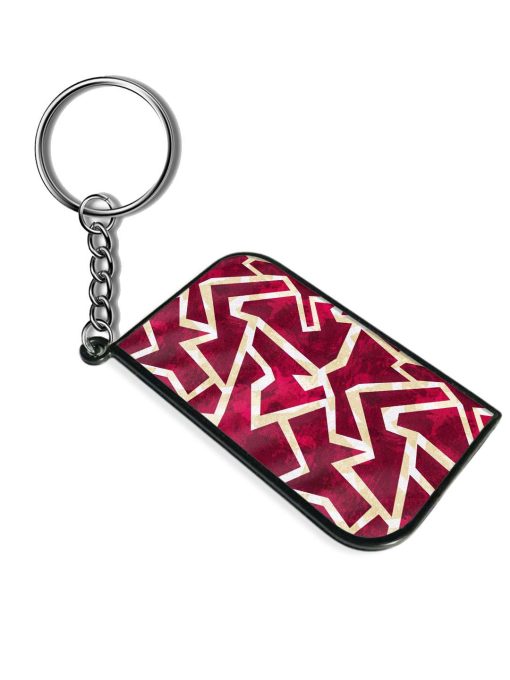 Red Geometric Seamless Keychain Zapvi