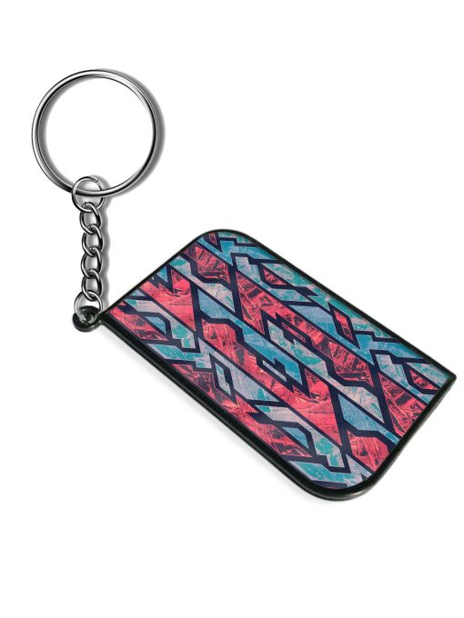 Red Glass Geometric Keychain Zapvi