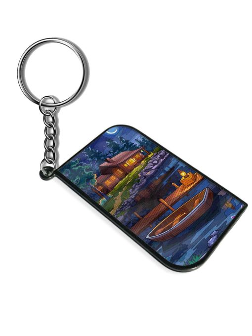 Village Night Scene Keychain Zapvi