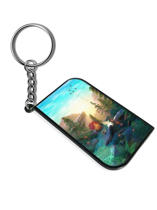 Cartoon Mountain Lake Keychain Zapvi