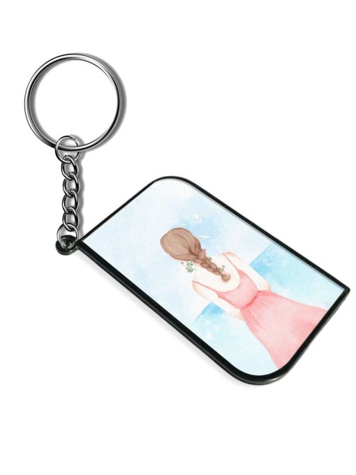 Watercolor Girl Vector Keychain Zapvi