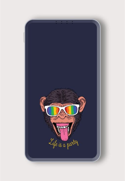 Cool Monkey Wearing Printed Designer 10000 mAh PowerBank Zapvi