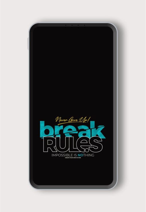 Break Rules Never Printed Designer 10000 mAh PowerBank Zapvi