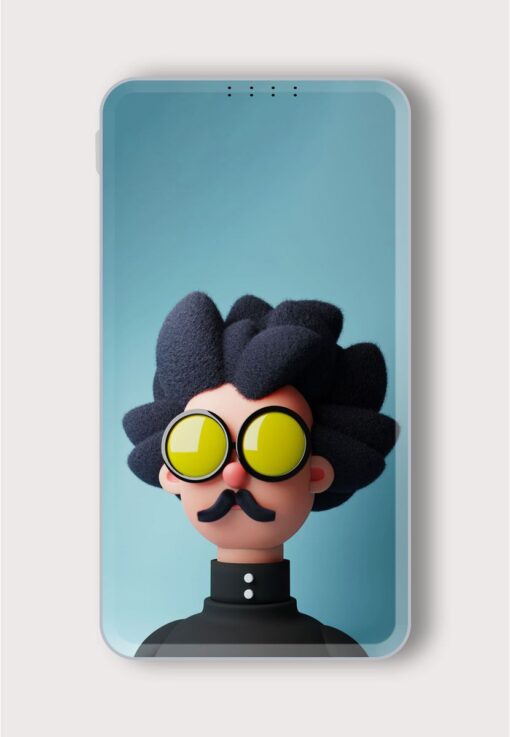 Mustache Long Hair Printed Designer 10000 mAh PowerBank