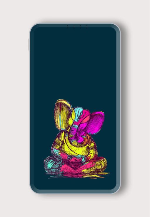 Lord Ganesha Sketch Printed Designer 10000 mAh PowerBank Zapvi