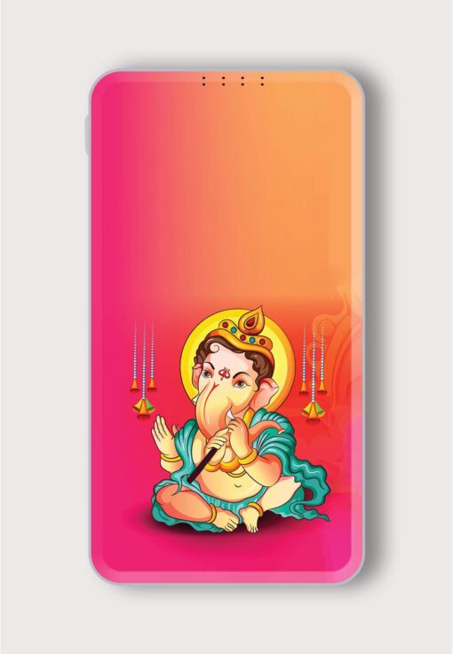 Illustration Lord Ganpati Printed Designer 10000 mAh PowerBank Zapvi