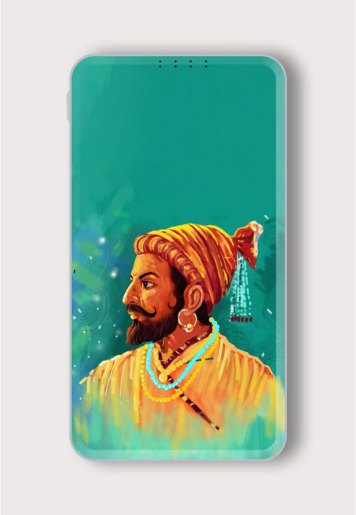 Portrait Chhatrapati Shivaji Printed Designer 10000 mAh PowerBank Zapvi