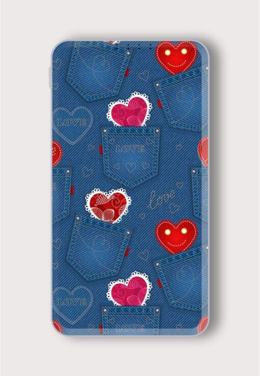 Seamless Pattern Jeans Printed Designer 10000 mAh PowerBank Zapvi