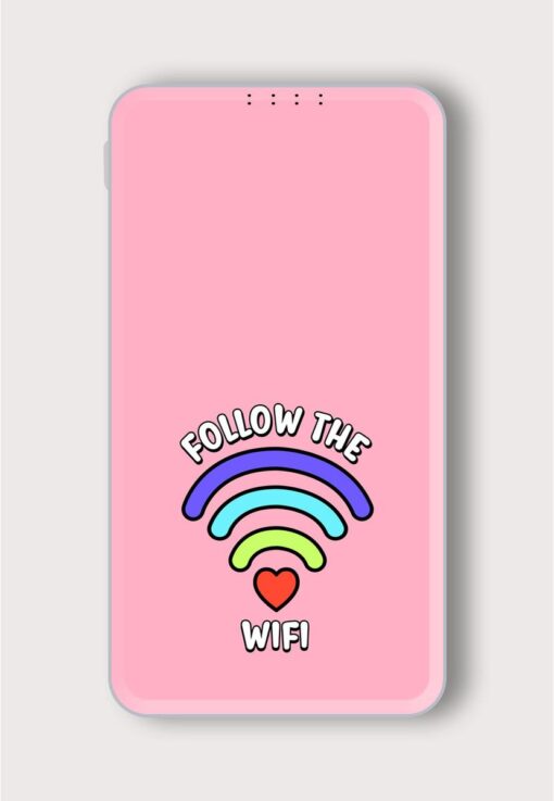 Follow Wifi Slogan Printed Designer 10000 mAh PowerBank Zapvi