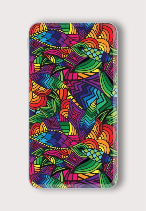 Abstract Multicolor Seamless Printed Designer 10000 mAh PowerBank Zapvi