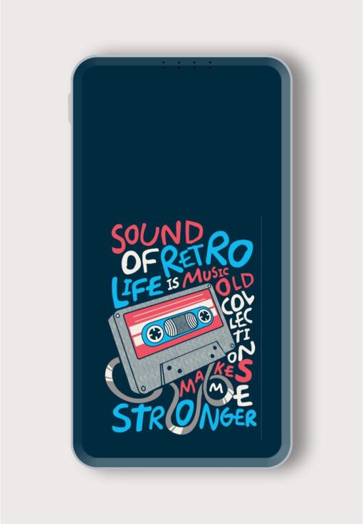 Cassette Vector Design Printed Designer 10000 mAh PowerBank Zapvi