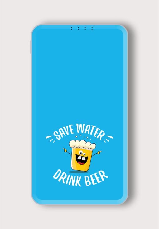 Save Water Drink Printed Designer 10000 mAh PowerBank Zapvi