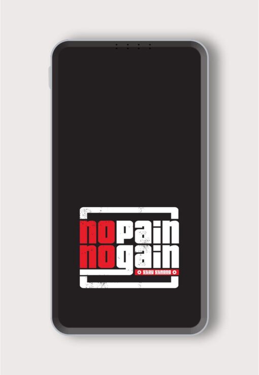 No Pain Gain Printed Designer 10000 mAh PowerBank Zapvi