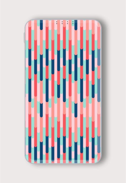 Colorful Vertical Stripes Printed Designer 10000 mAh PowerBank Zapvi